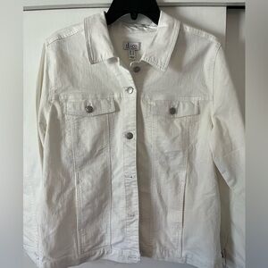 Denim and Company white jean jacket women’s Large